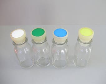 4 pieces Vintage,Japanese medicine bottle ,medical /pharmacist glass bottle