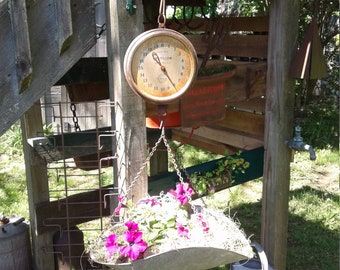 Antique Produce Mercantile Scale Made Into Hanging Planter or Use For Anything You Choose