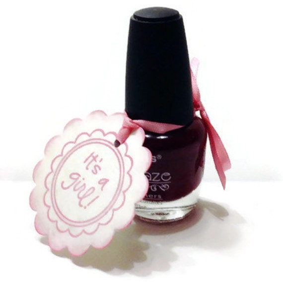 Baby Shower It's A Girl Nail Polish Favor Tags Baby Girl