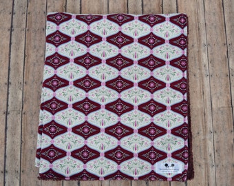 Chenille Baby Blanket - Purple Floral Baby Girl Gift - Designer Blanket