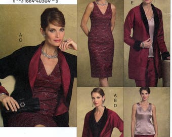 Vogue V8170 Sewing Pattern for Misses' / Misses' Petite Jacket, Top, Dress, Skirt and Pants - Uncut - Size 20, 22, 24