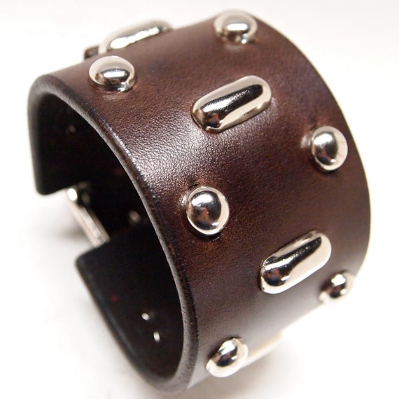 Brown Leather cuff Johnny Depp/ H.S.Thompson Fear and Loathing Style wristband bracelet Hand made for YOU in USA by Freddie Matara