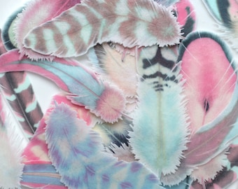 Edible Feathers Sherbet Cloud Boho Winter Wedding Cake Decoration Wafer Paper Pink Blue Rustic Wild One Birthday Cupcake Toppers Cookies RTD