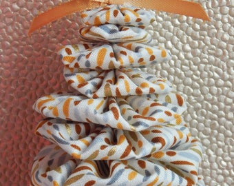 Gold, Copper & Silver Dash on White Yo Yo Tree Ornament