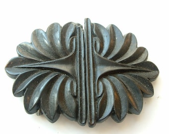 Victorian two piece mourning buckle