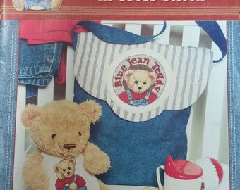 Blue Jean Teddy Snuggle Up counted cross stitch book