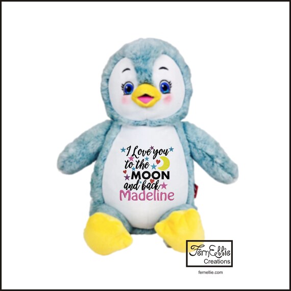 PUDDLES the PENGUIN Personalized Cubbies, Stuffed Animal Gift, Birth Stats, Monogrammed Gift, Personalized Teddybear* Plush Toys*