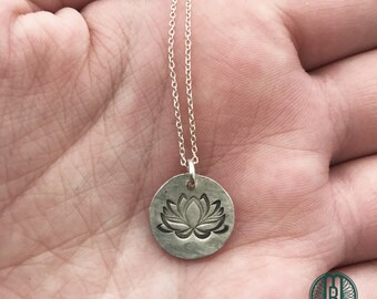 Simplistic Lotus Necklace, Buddhist Jewelry, Yoga, Good Luck, Gift