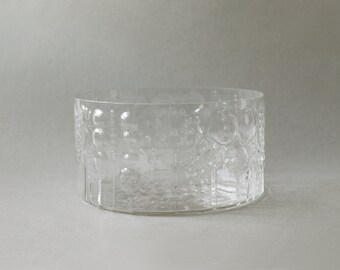 Nuutajarvi Finland Flora Large Glass Bowl Vase Oiva Toikka