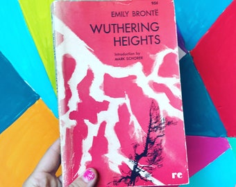 Wuthering Heights by Emily Bronte - 1961 vintage paperback book - pink