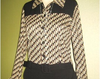 Vintage Gavin Studio New NWT Long Sleeve Belted Dress Sz. 5 6 7 36