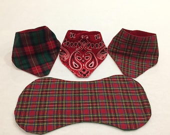 Baby bibs, baby boy bibs, baby boy bandana bibs & burp cloth gift set, baby shower gift, newborn gift, plaid, drool bibs, baby boy, baby bib