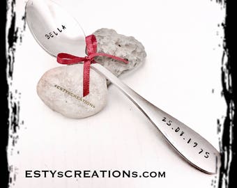 Personalized spoons hand stamped spoons engraved spoon sets wedding gift anniversary gift birthday gift, housewarming gift, named spoons