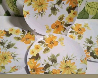 Vintage Texas Ware Yellow Floral Melmac plates