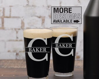 Personalized Pint Glass, Beer Lover Gift, Personalized Beer Glass, Laser Engraved Beer Glass, Custom Bar Glasses, Custom Beer Glass