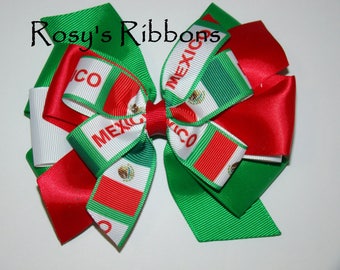 Mexico hair bow, Cinco De Mayo Hair bow