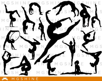 Gymnastics SVG for Cricut, Silhouette - Gymnastics silhouette - Gymnastics png clipart - Gymnastics dxf vector files - TS41