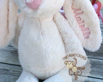 Monogrammed Easter Bunny, Monogrammed Bunny, Personalized Easter Bunny, Personalized Bunny, Plush Easter Bunny, Easter gift, babys easter