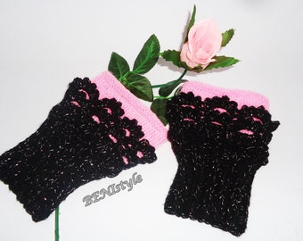 Crochet gloves, arm warmers, Evening gloves, black evening gloves, women accessories