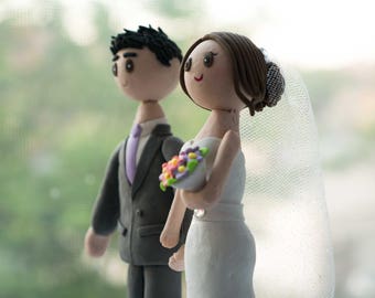 Bride and Groom Wedding Cake Topper customized cake topper personalized cake topper cute cake topper with FREE USA Shipping