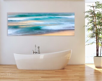 panoramic beach metal print big sur abstract ocean metal print x large bathroom photo