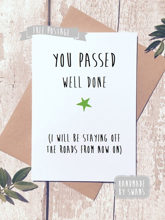 Well done on passing your test Greetings Card passing test