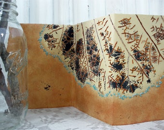 HOLD Embroidered Leaf Print Mixed Media Artists Book - Transpiration