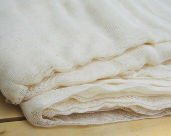 15 yards x 0.90 yard Ivory color - ecru UNBLEACHED natural Gauze/ Cheesecloth / Muslin FABRIC