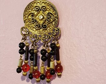 Re-Styled Black and Red Doorknob Charm