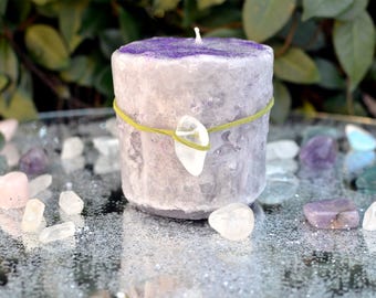 Enchanted Flame Candle, Sparkling Candle, Large Candle, Purple Candle, Candle Magic, Fairy Candle, Fairy Magic, Pillar Candle, Floral Candle