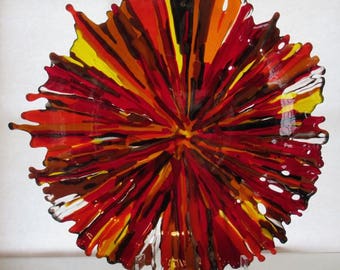 Red Fulmination - Fused Glass Bowl