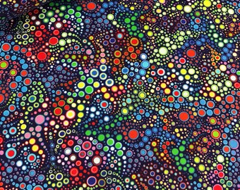 Circles and Dots in Celebration from the Effervescence Collection by Robert Kaufman, Rainbow