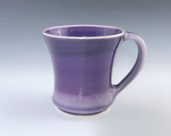 Ceramic Coffee Mug, Purple Ceramic Mug, Wide Coffee Cup, Large Mug, Purple Ombré Mug, Porcelain Mug, Tea Mug, Wheel Thrown Pottery Mug