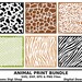 Animal print svg bundle, digital download, eps vector file, safari svg, giraffe print, leopard svg, snake svg, tiger print, zebra svg