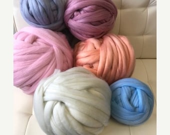 Chunky Knit Yarn, Chunky Vegan Yarn, Super Bulky Yarn,Arm Knitting Yarn