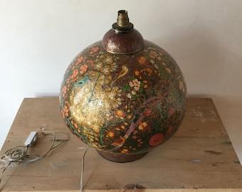 Kashmir Antique Handpainted papier Mache lamp