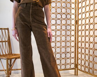 Vintage High Waisted Corduroy Wide Leg Pants / 30W