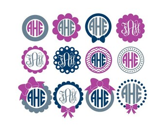 Circle Monogram Frame Svg, Monogram Frames Svg, Monogram Frame Svg, Circle Monogram Svg, Cricut Svg, Silhouette Svg, Svg Files