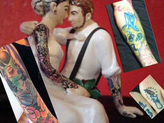 Tattooed Wedding Cake Toppers Tattooed Wedding Cake Toppers