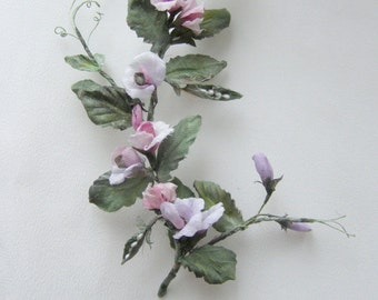 Sprig of sweet peas from silk for doll
