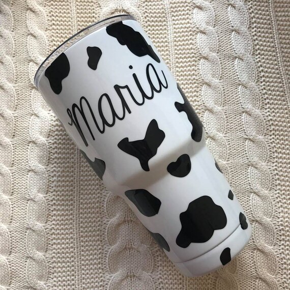 Cow Print Tumbler Powder Coated YETI Powder Coated RTIC