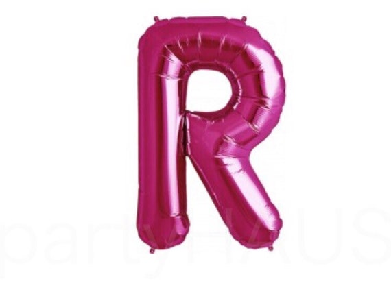 R Magenta Pink Letter Balloon 16 or 34 Inch Balloon Alphabet