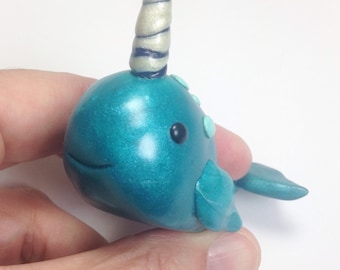 Mini Narwhal air plant pot, air plant container, air plant holder, narwhal pot, miniature narwhal, miniatures