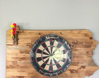 Handmade Custom State Outline Dart Board w/ darts