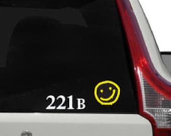 Sherlock 221b and Smiley Face Decal