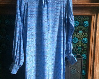 Vintage 70s silk smock dress
