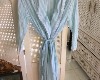 Vintage Laura Ashley Cotton Robe, Size S-M, Mint!