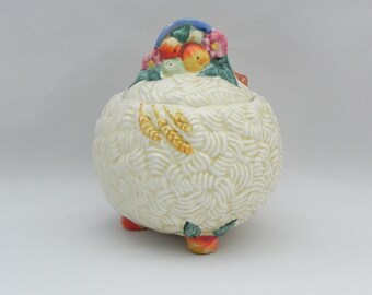 VIntage CLARICE CLIFF **Celtic Harvest** SUGAR Bowl - Excellent