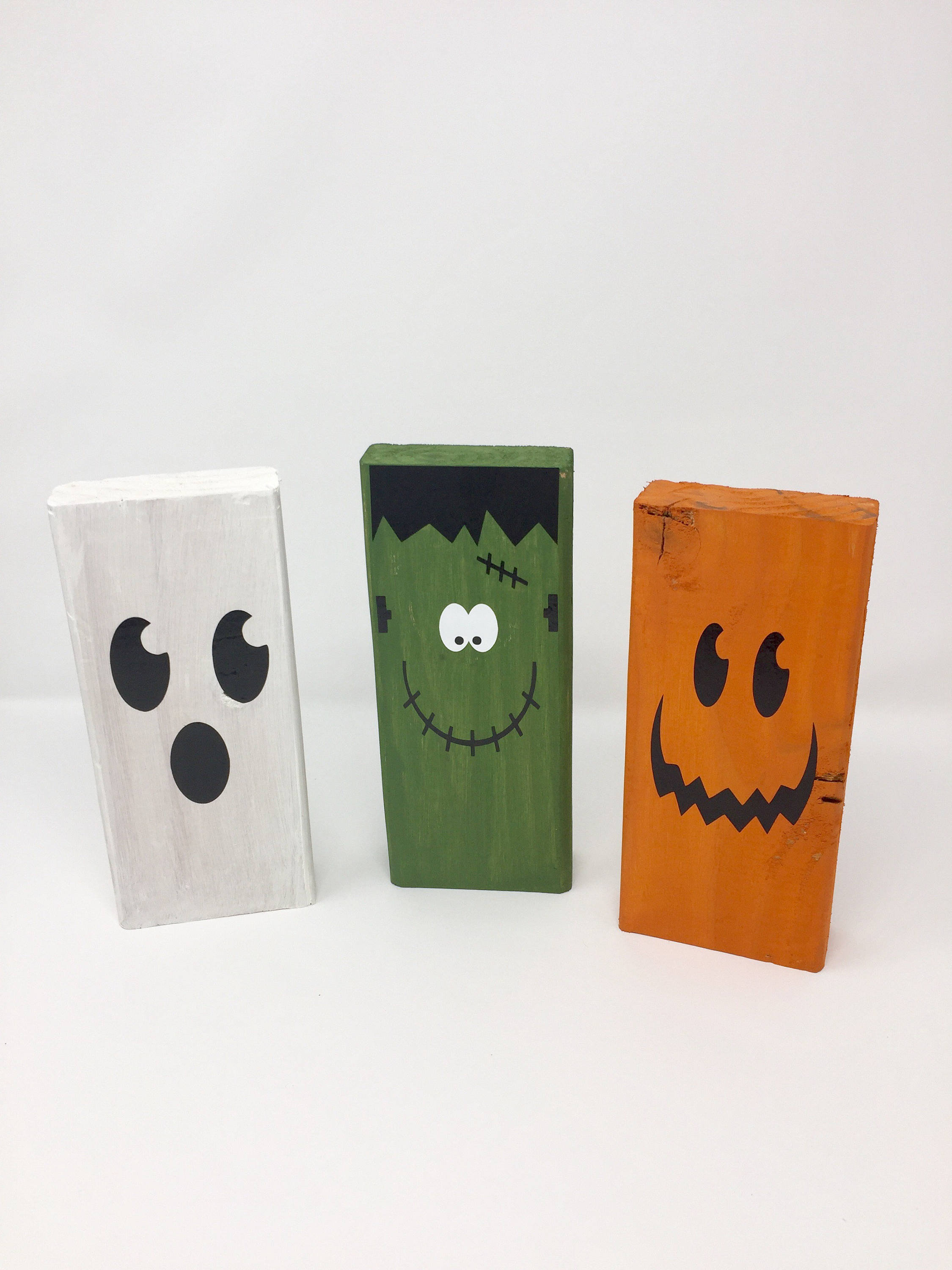 Halloween decor Halloween wood blocks Halloween monsters