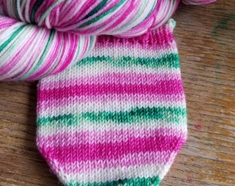 Hand Dyed Yarn, Self Striping Yarn - All I'm Smellin' Is Watermelon (Seedess)